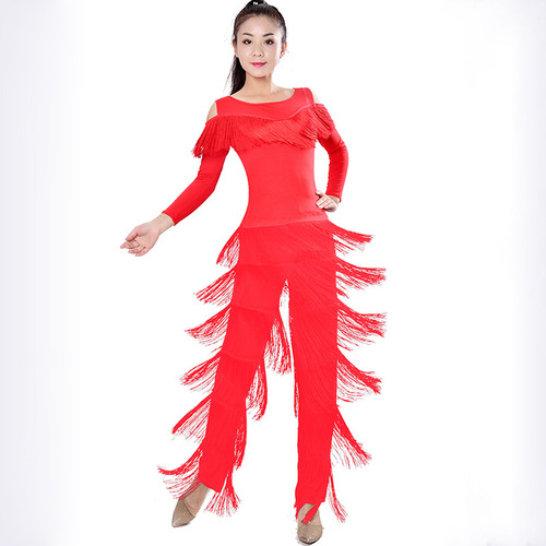 Women's Adult Latin Dance Skirt Fringe Children's Pants Square Dance Costume Modern Skirt Pants Dancing Dance Pants Long Pants