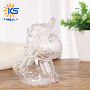European creative candy box transparent PS plastic unicorn candy box Children's small toys wedding supplies wholesale
