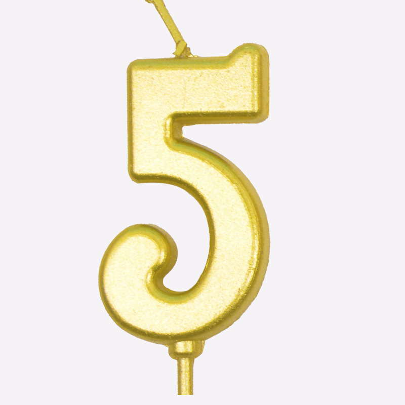 Fábrica al por mayor 0-9 vela digital dorada creativa vela de cumpleaños de oro para hornear decoración de la torta vela chapada en oro