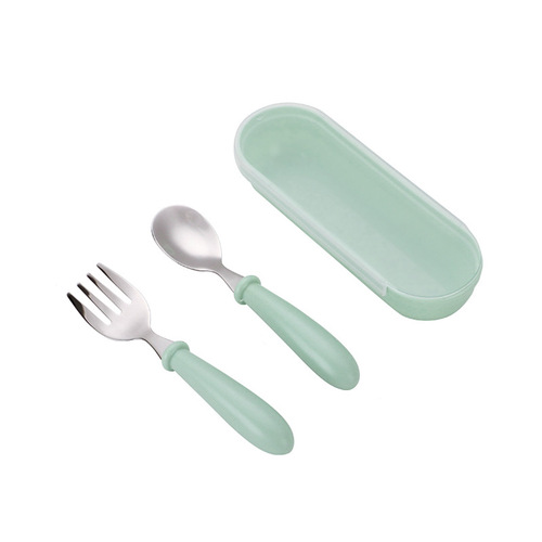 Cartoon 304 stainless steel children's tableware fork and spoon set creative star food training cute gift gift