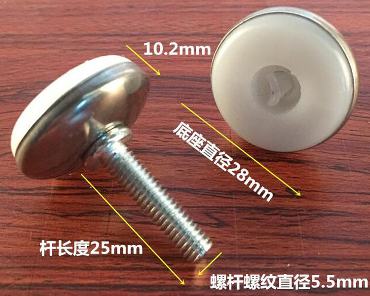 M6/M8 Pie ajustable blanco tornillo ajustable PIE BLANCO nylon ajustable pie Mesa silla pie hardware