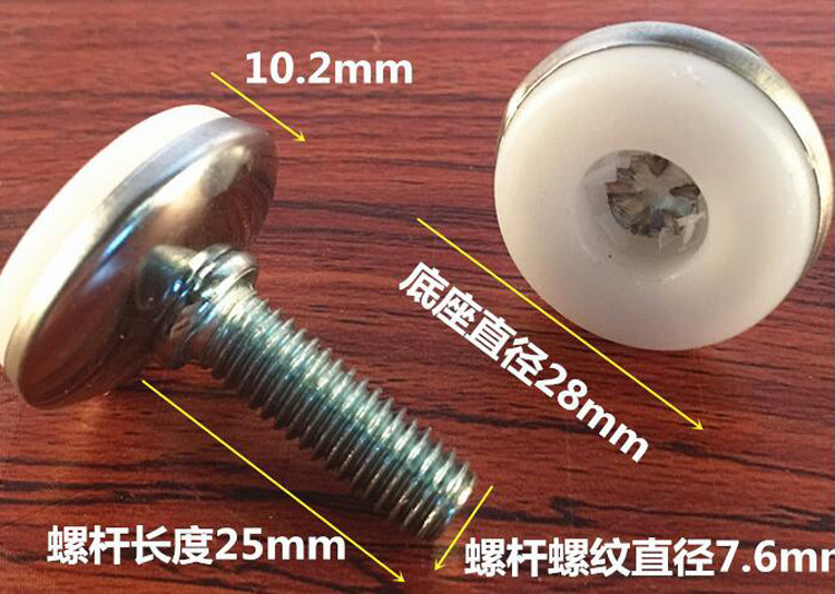 M6/M8 Pie ajustable blanco tornillo ajustable PIE BLANCO nylon ajustable pie Mesa silla pie hardware