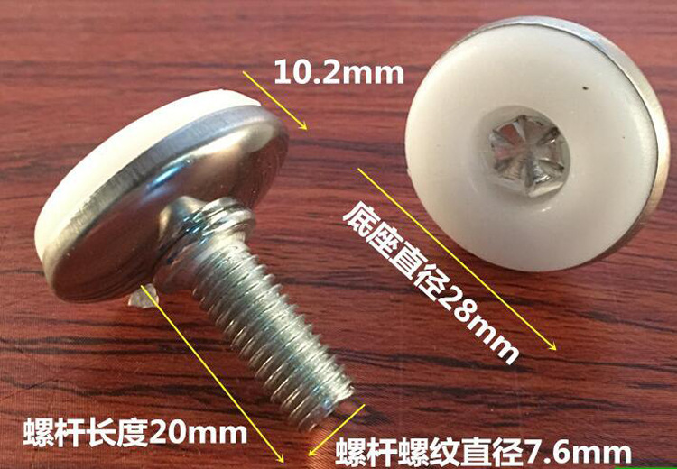 M6/M8 Pie ajustable blanco tornillo ajustable PIE BLANCO nylon ajustable pie Mesa silla pie hardware