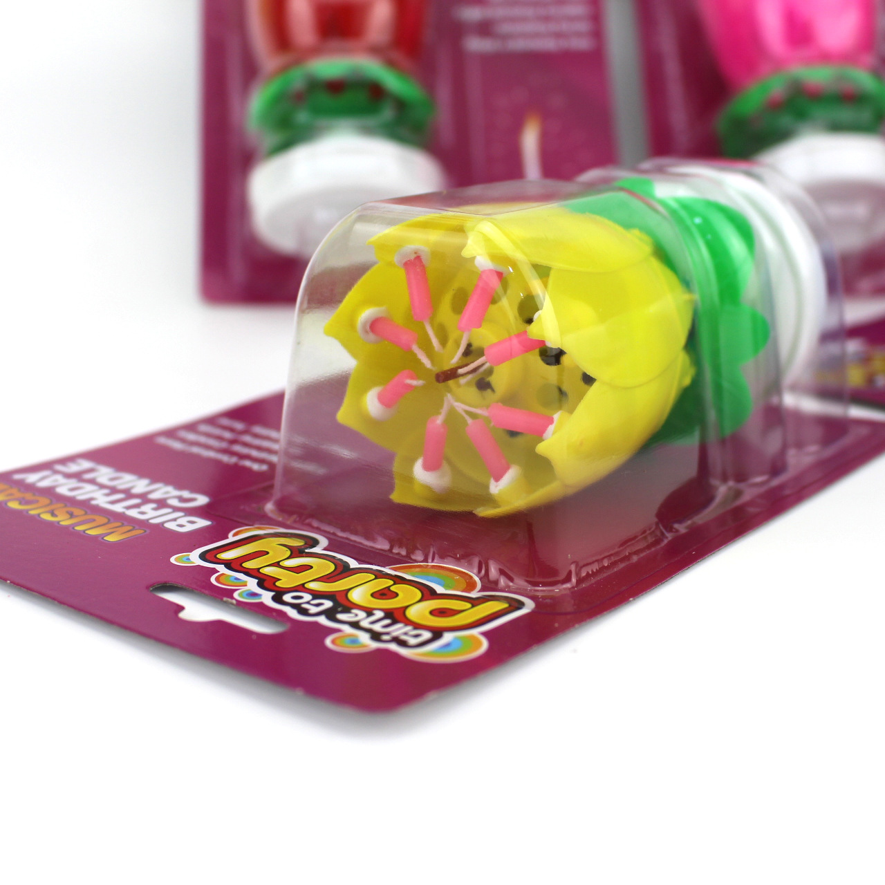 Venta al por mayor de música vela fiesta de cumpleaños de doble capa de fondo plano floreciente rotación de música en inglés tarjeta trasera Lotus Candle