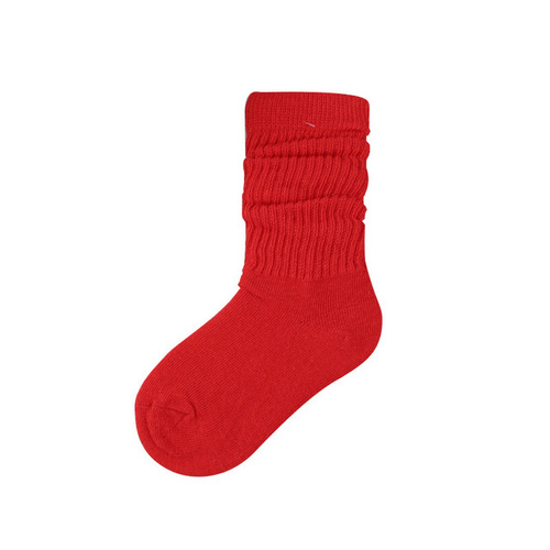 New Autumn/Winter Children's Stacking Socks Candy Color Mid-Calf Socks for Girls Baby Loose Mouth Socks