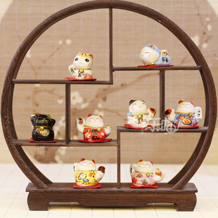 Le Meow Mini Luckier Cat Set Desktop Car Ornaments Car Interior Decoration Cute Cartoon Japanese Style Small Ornaments