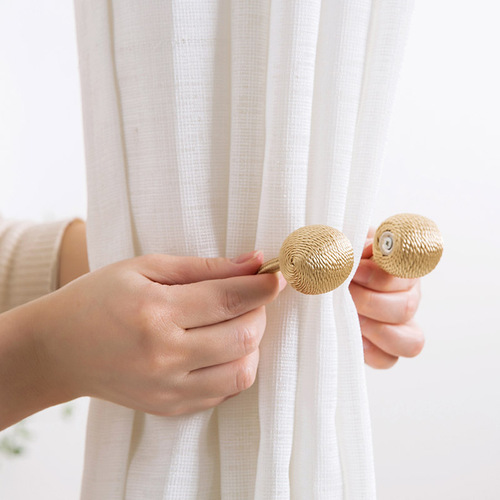 Simple golden earphone curtain magnetic buckle Pearl magnetic curtain rope tie No punching curtain rope hook