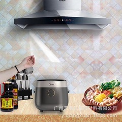Transparent Kitchen Anti-oil Waterproof Tile Transparent Electrostatic Sticker Stove Self-adhesive Anti-fume Exhaust Fan Wallpaper Renovation 