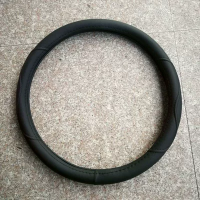 Steering wheel cover Wheel Cover Artificial Leather Casual - black-line-round-steering-wheel-cover-with-raised-bars-on-both-sides-38cm