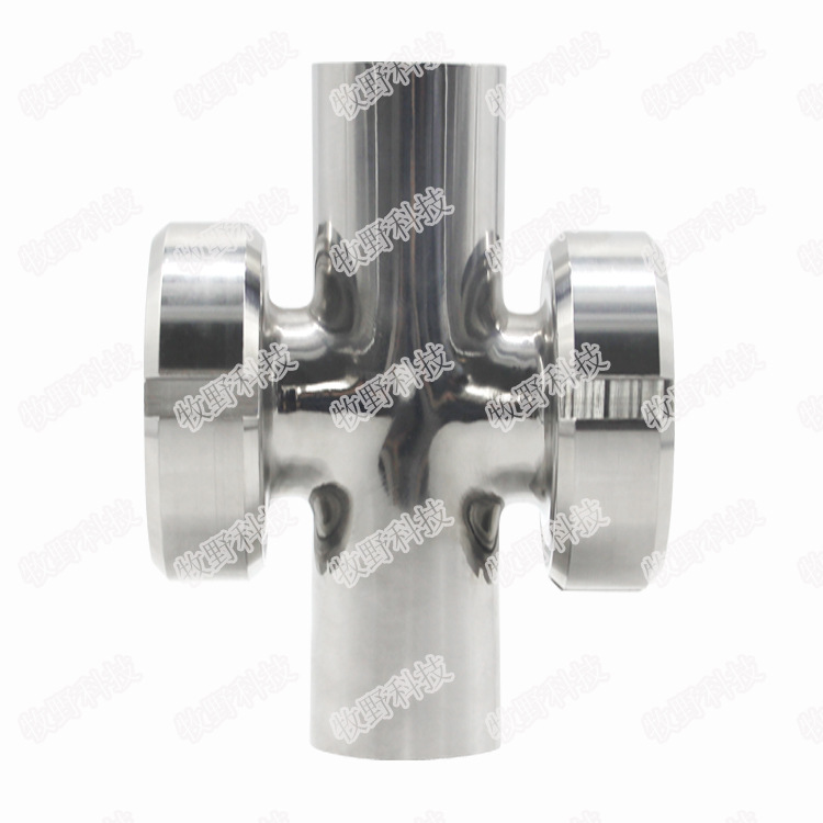 牧野厂家供应不锈钢304四通管道视镜 卫生级二通式活接式管道视蛊