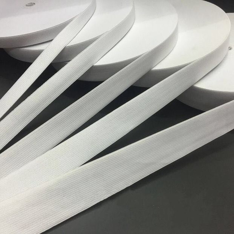 工厂现货钩编带0.3-1公分黑白色松紧带用于防护服口罩