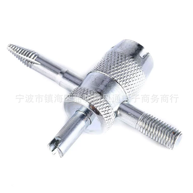 Многофункциональный инструмент для ремонта автомобильных шин: ключ для снятия и установки вентилей, отвертка для быстрого ремонта.