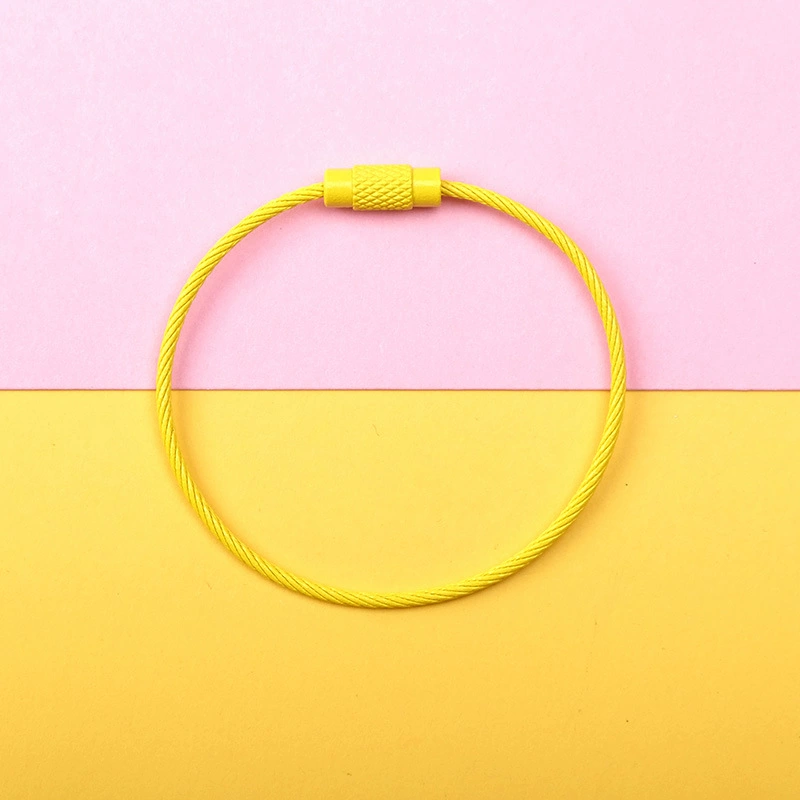 Steel Wire Key Ring Cable, Stainless Steel Keychain Loop, Multi-Color DIY Accessory