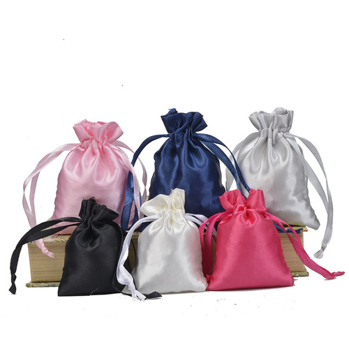 Satin bag drawstring drawstring jewelry bag party cosmetics packaging satin Christmas gift bag
