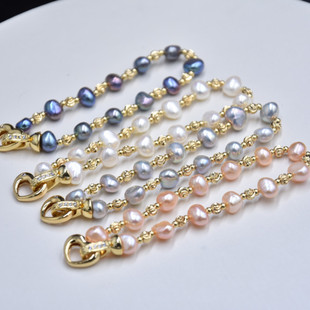Baroque pearl bracelet two sides light irregular pearl jewelry factory wholesale