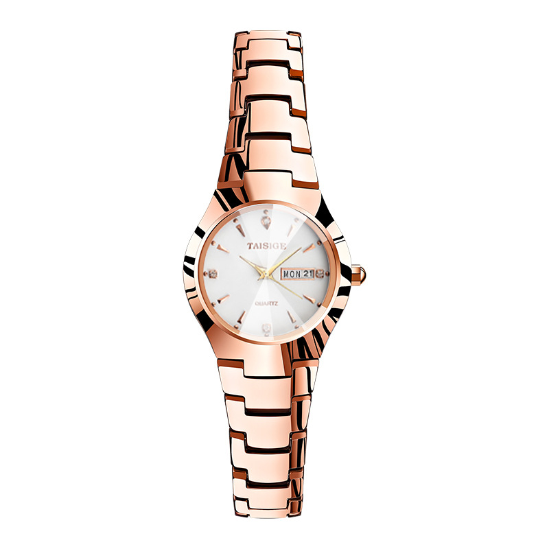 Strip Nail Double Calendar Rose Gold White Plate