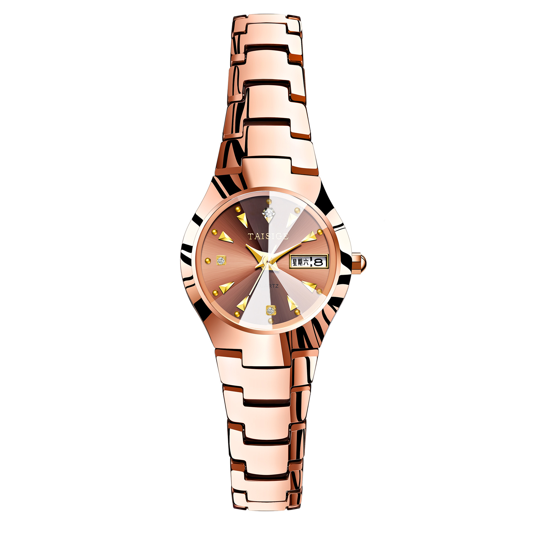 Strip Nail Double Calendar Rose Gold Rose Plate