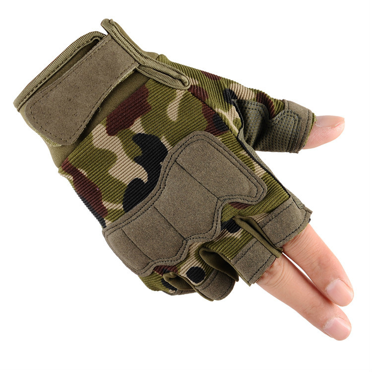 Guantes tácticos transfronterizos de medio dedo, fuerzas especiales, fanáticos del ejército, paracaidistas, hombres y mujeres, deportes al aire libre, entrenamiento de montañismo, fitness al por mayor A5