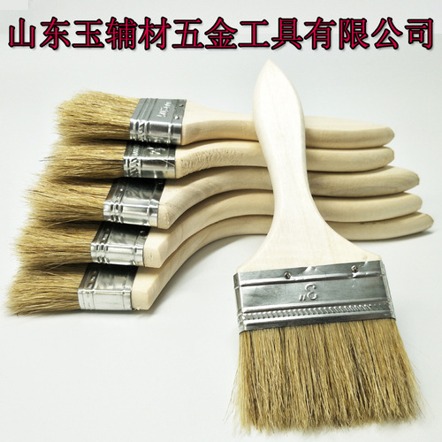 Directly supplied from the manufacturer, wooden handle pig bristle brush, pure pig bristle paint brush, barbecue brush, dip brush, machine ash sweeping brush