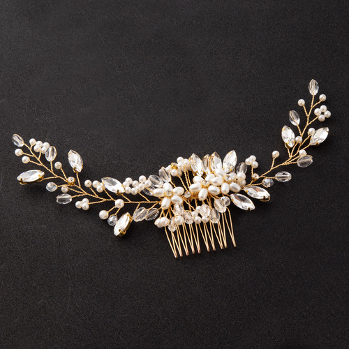 Cross-border European and American pearl and rhinestone hair combs, wedding dress accessories, hair updos, bridal jewelry wholesale