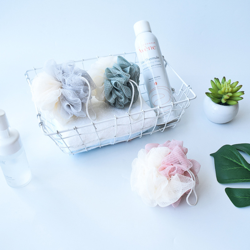 Bola de baño grande de dos colores Bola de baño de flores de baño frotar la espalda Flor de baño de color a juego en casa Bola de baño al por mayor