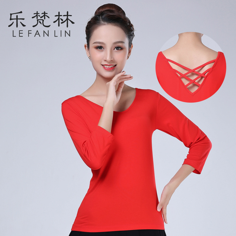 빅 레드 백 크로스 탑 (7 포인트 슬리브)