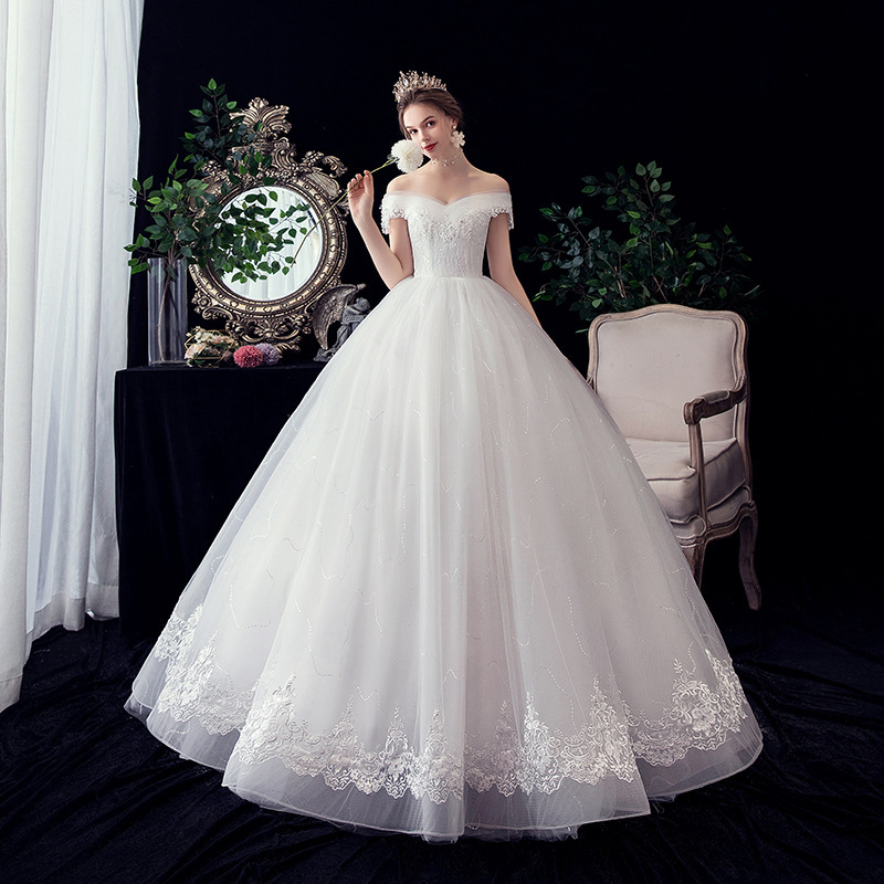 Cross-border foreign trade bridal gown 2026 new model off-shoulder lace plus-size wedding dress one-piece dropshipping spring F56 Cross-border foreign trade bridal gown 2026 new model off-shoulder lace plus-size wedding dress one-piece dropshipping spring F56