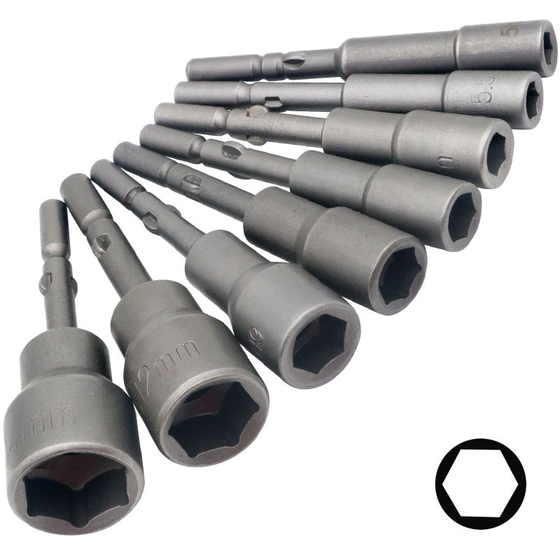 Non-magnetic 801 802 electric batch sleeve 6C batch head handle diameter 5mm6mm sleeve hexagon socket screwdriver head electric drill Non-magnetic 801 802 electric batch sleeve 6C batch head handle diameter 5mm6mm sleeve hexagon socket screwdriver head electric drill