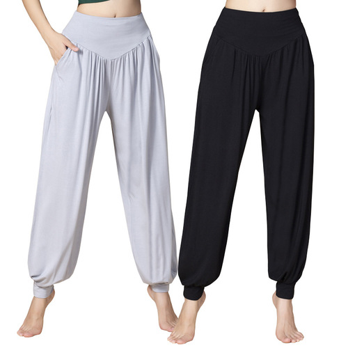 Dance pants, yoga pants, pocket pants, lantern pants, wide-leg pants, high-waisted modern dance pants, loose adult casual home pants