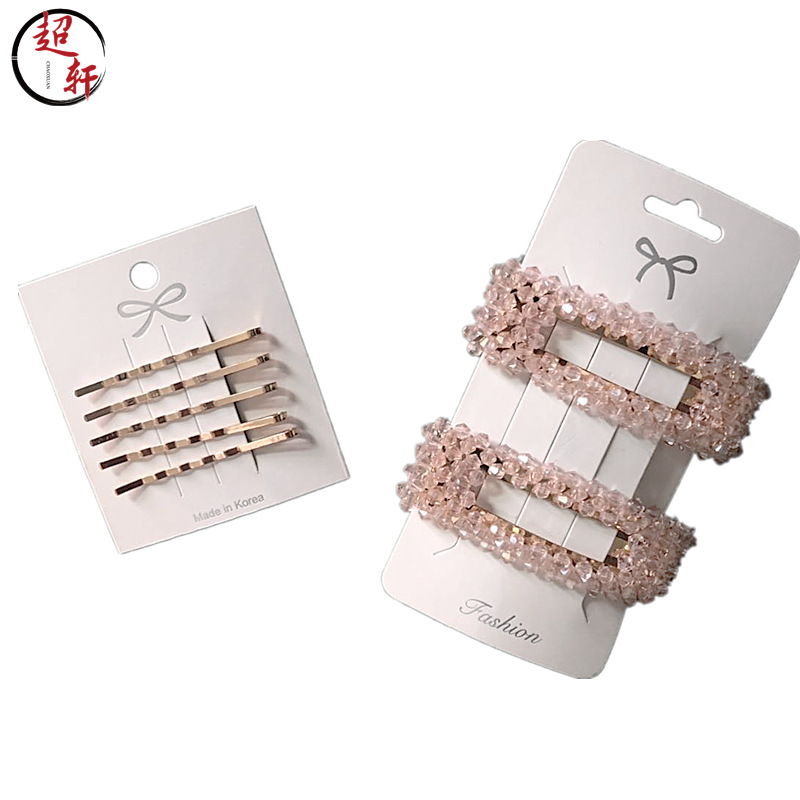 发夹卡片发饰卡纸 饰品发圈卡片 韩国制造纸卡蝴蝶结头饰批发现货