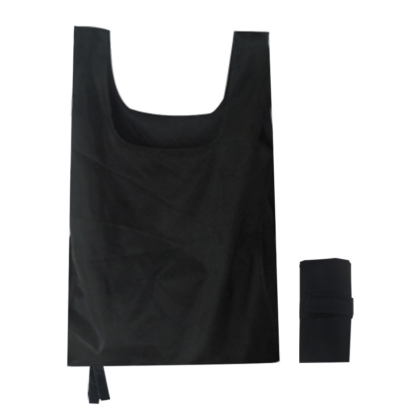 Manufacturer in stock waterproof cloth vest bag type wear-resistant practical foldable encryption polyester shopping bag supermarket shopping bag
