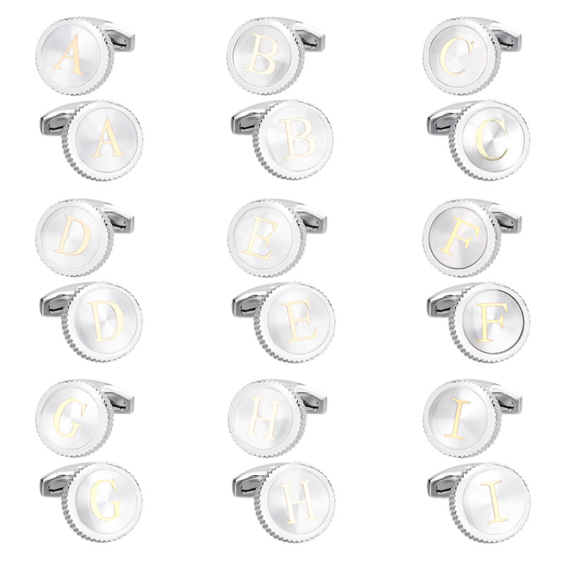 Savashi brand business letter cuff nail round suit decorative cuff nail men's French shirt cufflinks