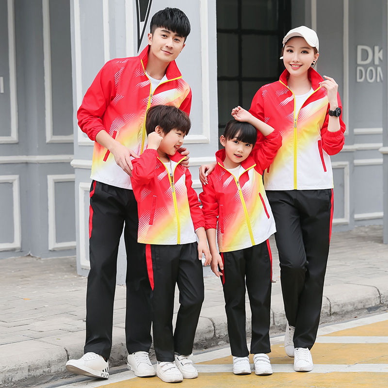 School uniform suit primary and secondary school student junior high school class uniform group sportswear outwear men and women couple running factory