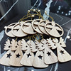 Hot -selling explosive Christmas Festival Products Wood Hollow Christmas Snow Pendant Christmas Small Tree Decoration