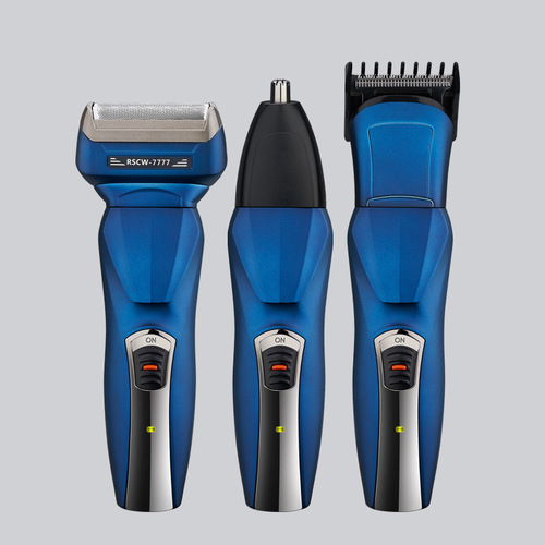 Biaochuang multifunctional shaver three-in-one hair scissors razor nose hair trimmer dual battery home grooming set