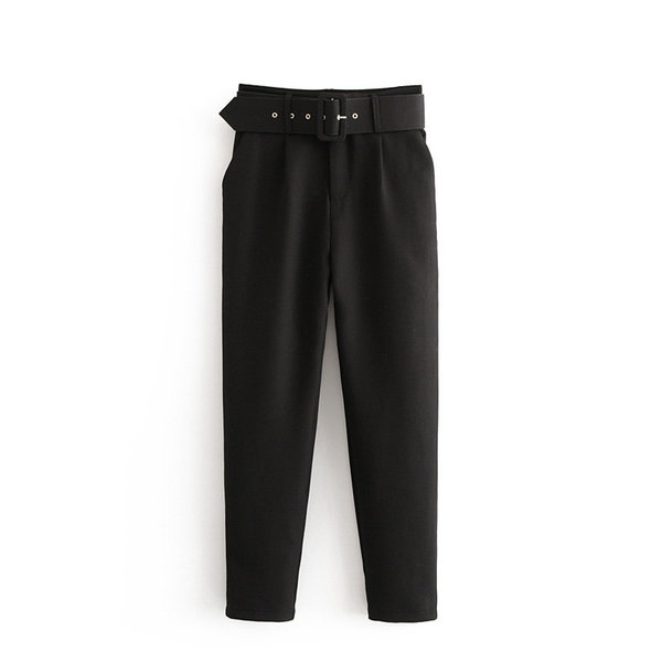Spring multicoloured solid color trousers