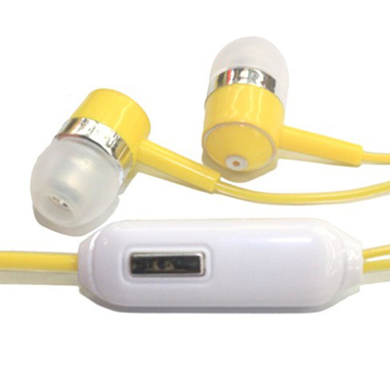 热卖新款水晶线入耳式耳机带麦圆线手机线控立体声重低音耳麦批发