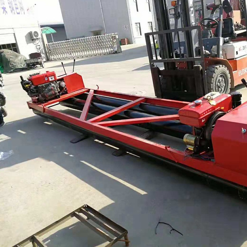 水泥混凝土路面三滚轴摊铺机 桥面路面自走式框架混凝土整平机