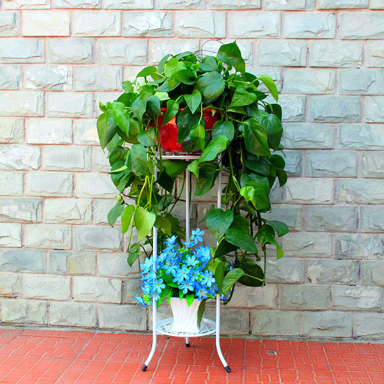 European iron wicker small flower stand indoor balcony flower stand floor succulent living room pothos hanging orchids multi-layer pot stand