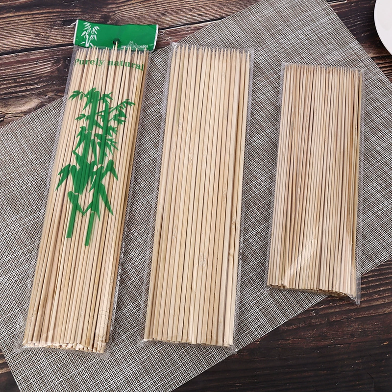 Одобные bamboo-барбекю шампуры, многоразмеры 2.5/3/4 мм × 25–40 см, упаковано 50–100 шт
