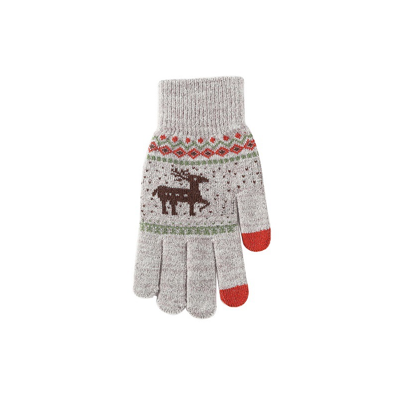 Shun Zun guantes Jacquard de pantalla táctil de punto jacquard ciervo pantalla táctil térmica de doble capa guantes de acrílico se pueden hacer en los patrones