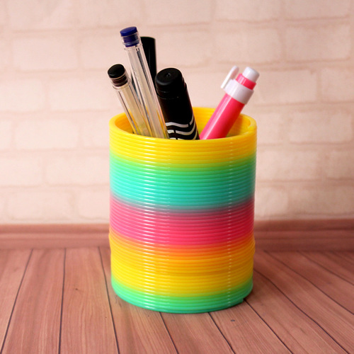 Children's Intelligence Development Rainbow Circle Toy Stacking Fun Light-Up Elastic Ring Large for Boys and Girls Multicolor Spring Ring