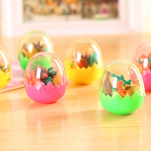 Creative mini dinosaur egg eraser cartoon children's student stationery wholesale animal rubber manufacturers school supplies