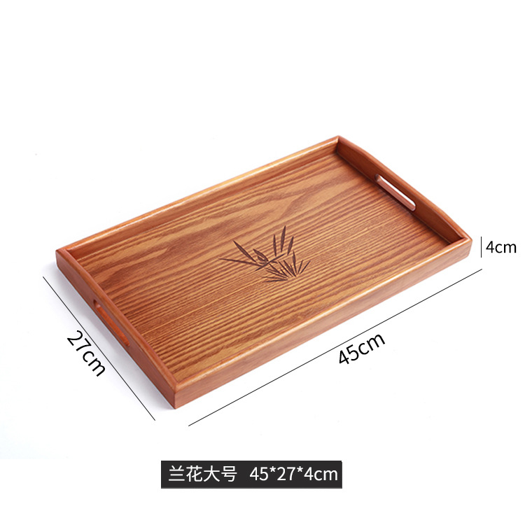 De estilo japonés engrosada bandeja de bambú bandeja de té simple hogar taza de té bandeja de hotel restaurante bandeja de bambú plato vajilla