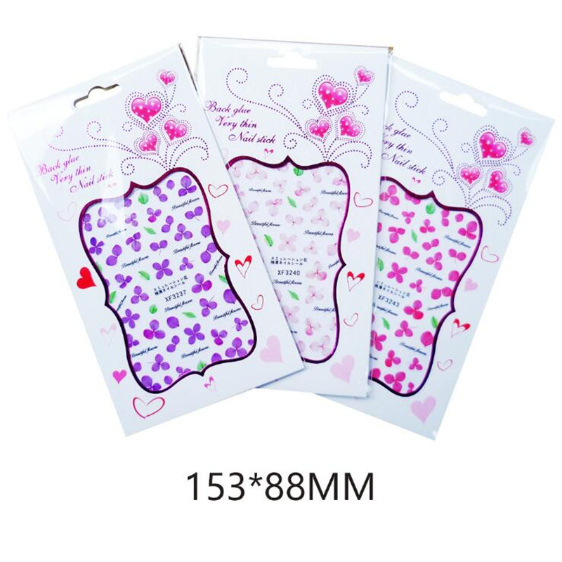 Pegatinas de uñas de flores secas especiales transfronterizas Flor permanente Flor púrpura Yang Simulación de flores secas Pegatinas de uñas de papel con adhesivo