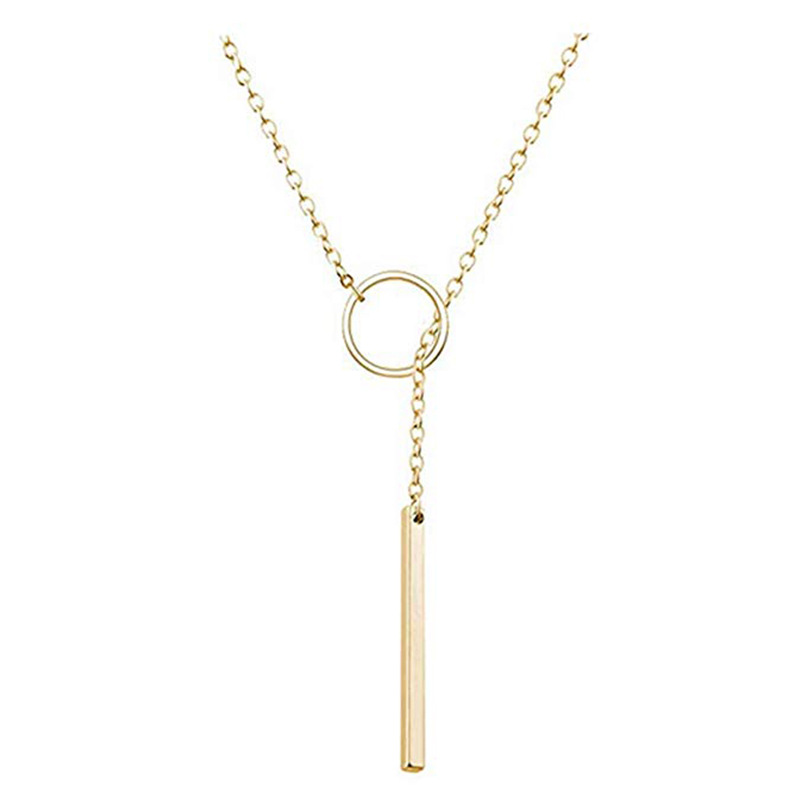 Amazon Cross-Border Simple Personalized Circle Stick Necklace Y Necklace Women's Clavicle Chain Wholesale Versatile