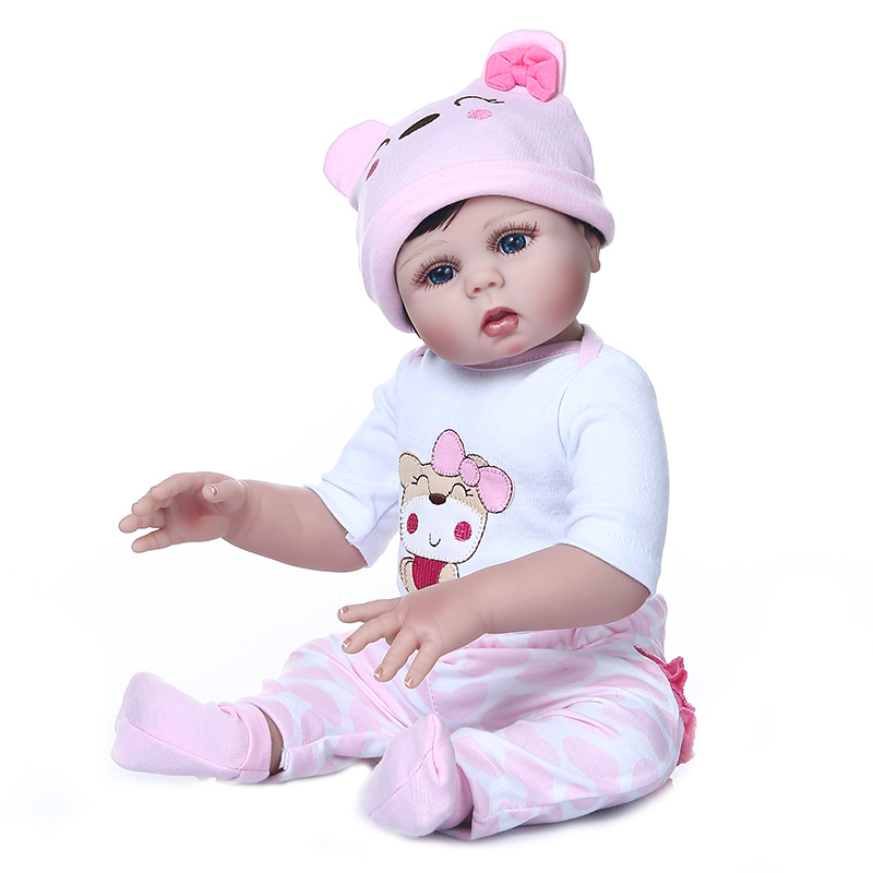 47cm simulación bebé muñeca de juguete pegamento completo puede entrar en agua bebé juguete regalo Navidad regalo