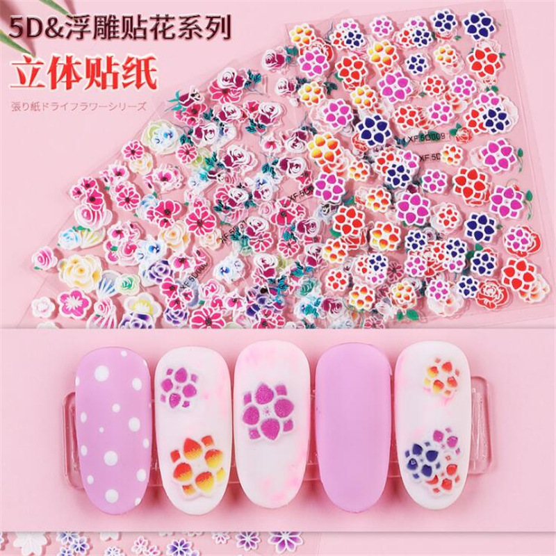 Especial transfronterizo para la protección del medio ambiente 5D serie de calcomanías de uñas pegatinas de uñas en relieve pegatinas de uñas calcomanías de uñas pegatinas de agua