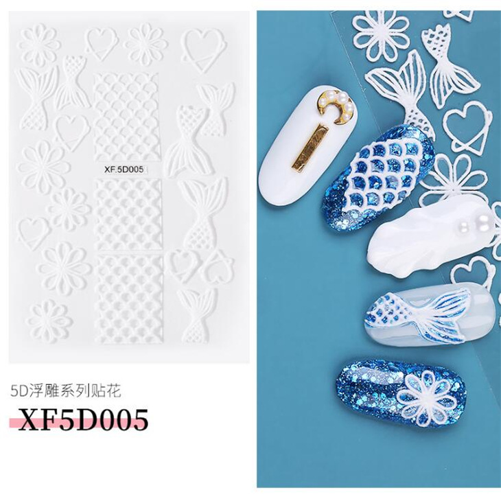 Especial transfronterizo para la protección del medio ambiente 5D serie de calcomanías de uñas pegatinas de uñas en relieve pegatinas de uñas calcomanías de uñas pegatinas de agua