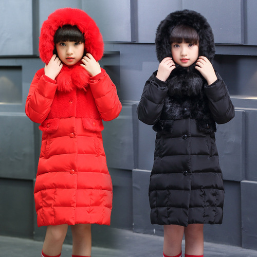 Winter New Letter Hooded Long-Sleeve Children's Cotton Coat Korean Style Thick Children's Cotton Padded Jacket For Middle Kids
